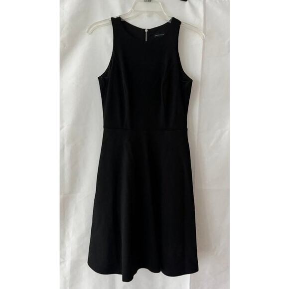 White House Black Market Black Fit & Flare Dress Size 0 with Side Pockets - Picture 6 of 16